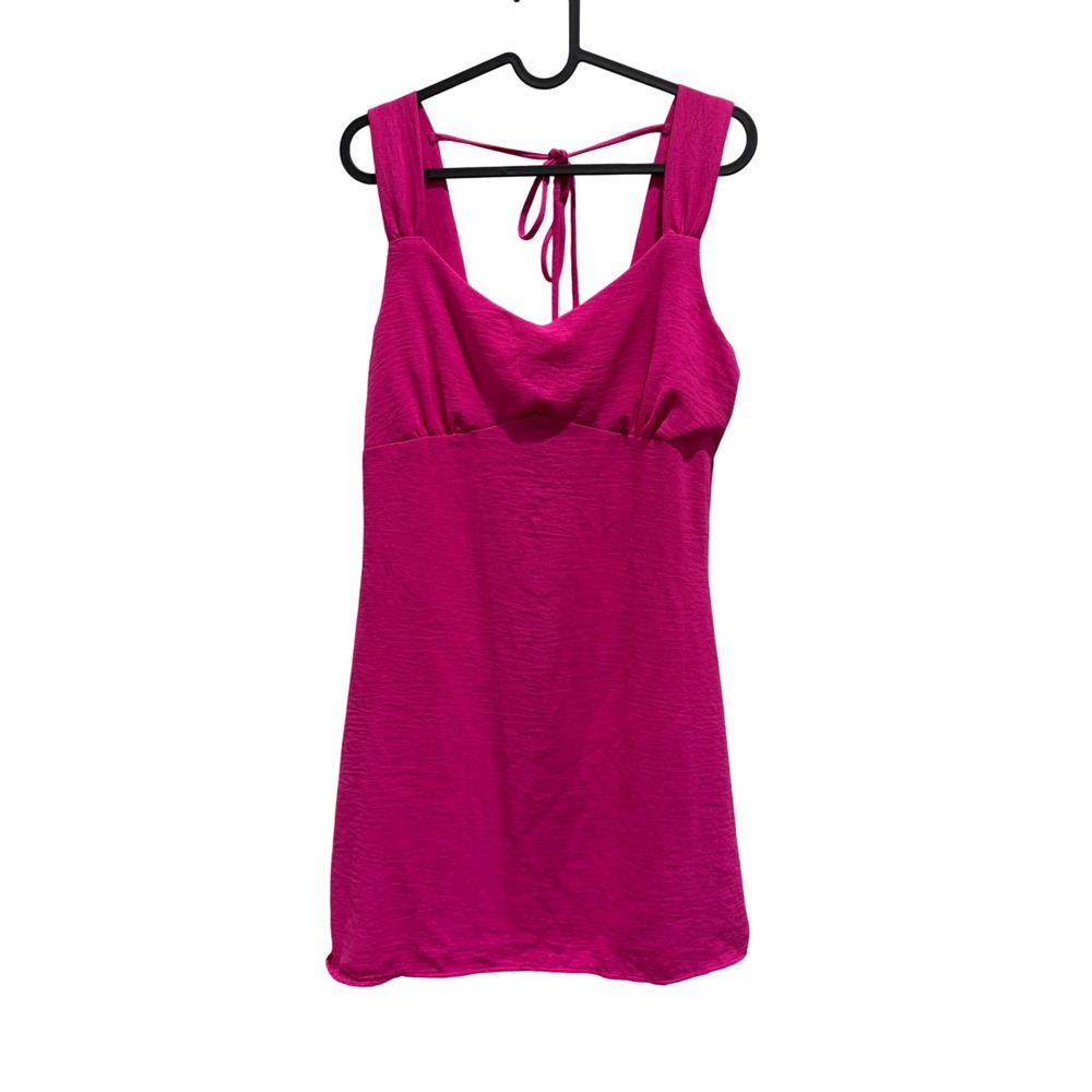 Rolla Coster Los Angeles Pink Mini Dress Tie Back Sleeveless L